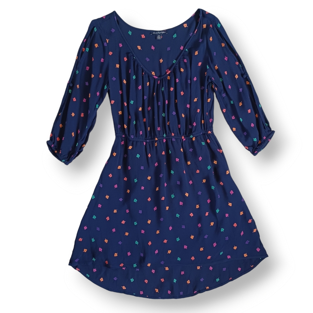 AEO American Eagle Womens Mini Dress High-low Hi-lo Navy Blue Y2K 2000s Size S